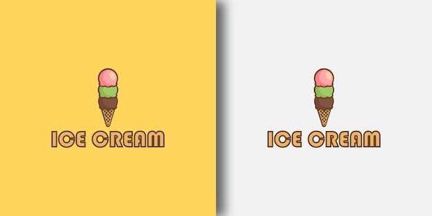 Modèle de logo ICE CREAM avec concept moderne