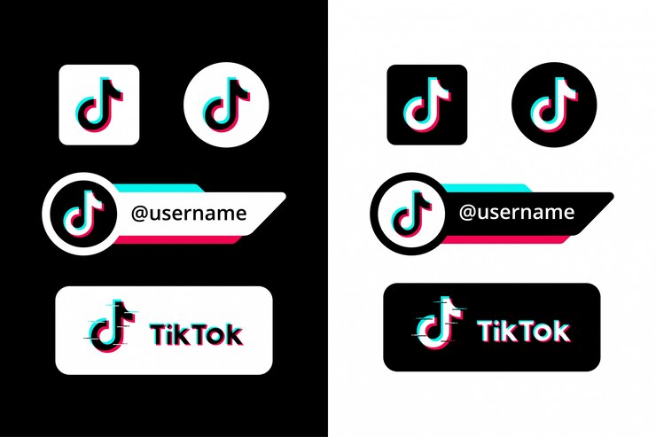 Modèle de logo d'icône de médias sociaux Tiktok