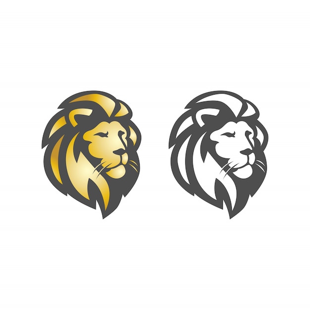 Modèle De Logo D'icône De Vecteur De Lion Sauvage