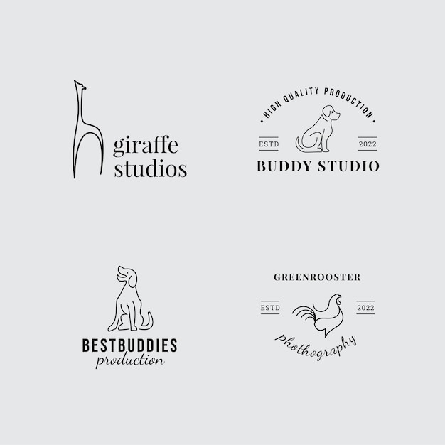 Modèle de logo d'illustration animale d'art en ligne