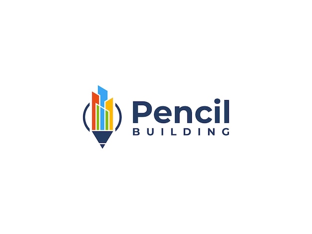 modèle de logo d'illustration de l'icône vectoriel du logo du crayon de construction
