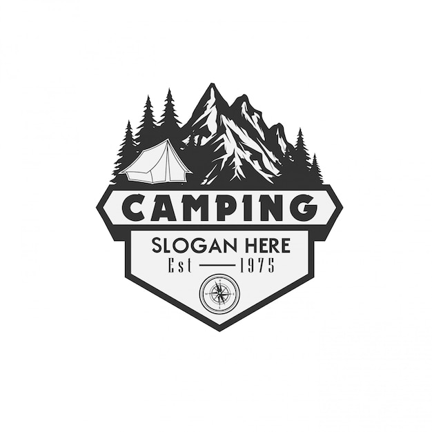 Modèle Logo Illustration Vectorielle Camping