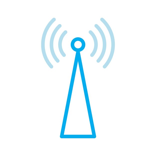 modèle de logo d'illustration vectorielle de l'icône du signal de la tour à de nombreuses fins isolé sur fond blanc