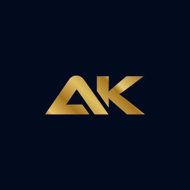 Modèle De Logo Initial De La Lettre D'or Ak