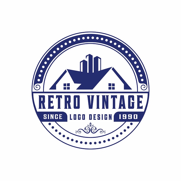 Vecteur modèle de logo d'insigne de construction, logo de construction de vecteur vintage rétro