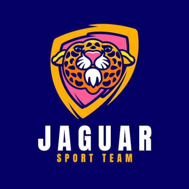 Vecteur modèle de logo jaguar design plat