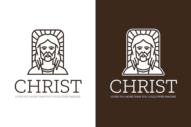 Modèle de logo de Jésus dessiné à la main