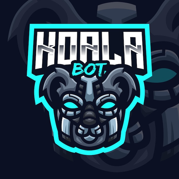 Modèle de logo de jeu de mascotte Mecha Koala pour Esports Streamer Facebook Youtube