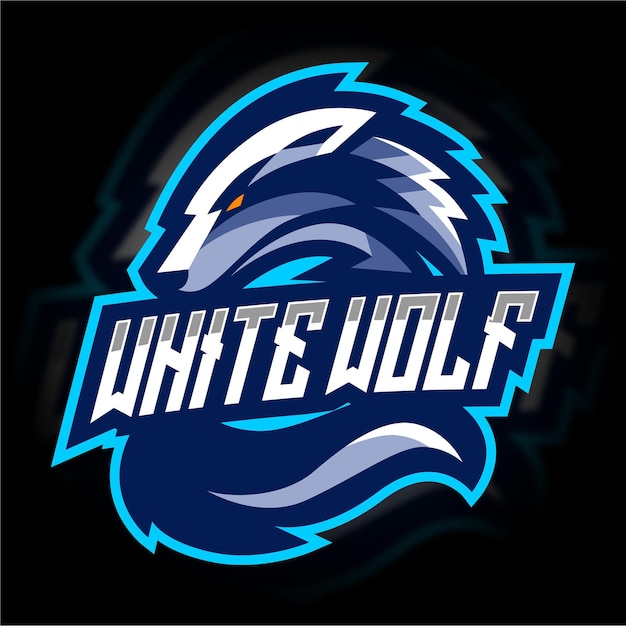 Modèle De Logo De Jeu White Wolf E Sport