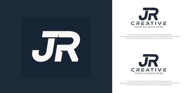 modèle de logo jr initial monogramme moderne