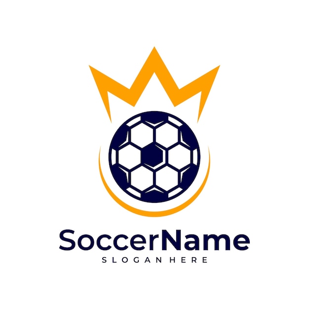 Modèle De Logo King Soccer Vecteur De Conception De Logo Football King