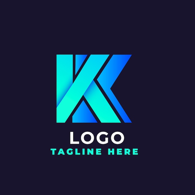 Vecteur modèle de logo kk avec dégradé