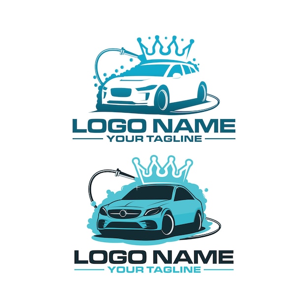 Modèle De Logo De Lavage De Roi De Voiture