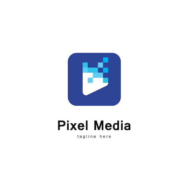 Modèle De Logo De Lecteur Multimédia Pixel