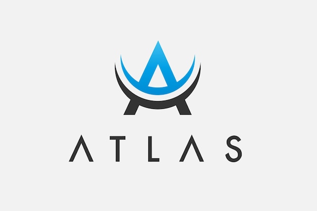 Modèle de logo de lettre Atlas A