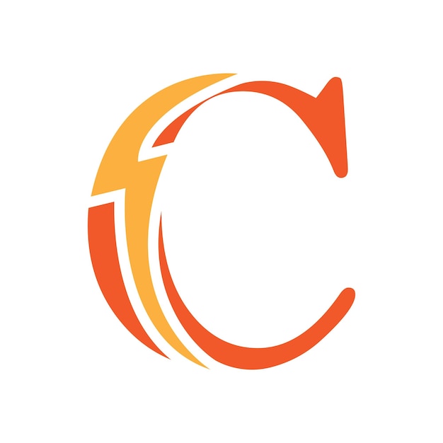 Modèle de logo lettre C, conception d'icône vectorielle