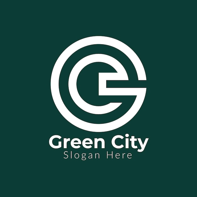 Vecteur modèle de logo de lettre gc green city