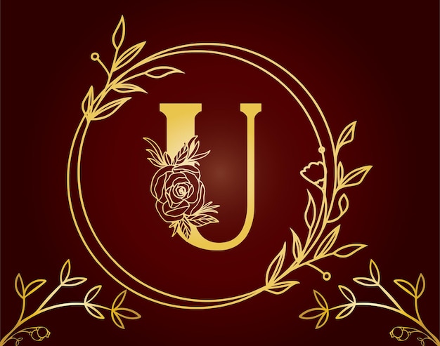 Modèle De Logo De Lettre Initiale Féminine De Luxe U