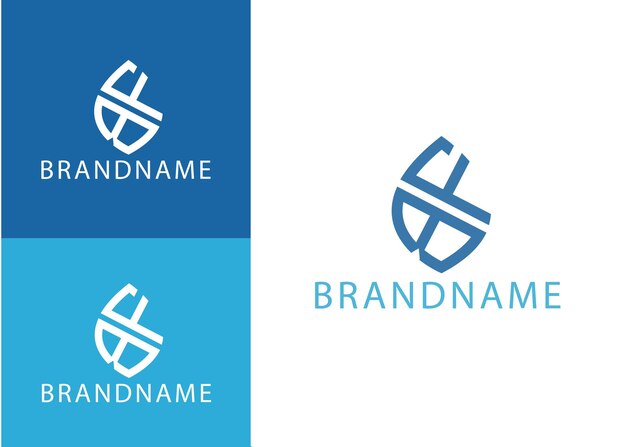 Modèle de logo de lettre initiale monogramme moderne bf