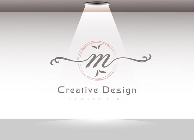 Modèle De Logo Lettre M écriture élégante