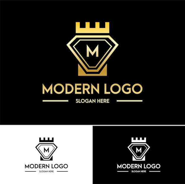 Modèle De Logo De Lettre M De Luxe Moderne