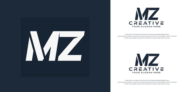 modèle de logo de lettre mz initiale moderne simple