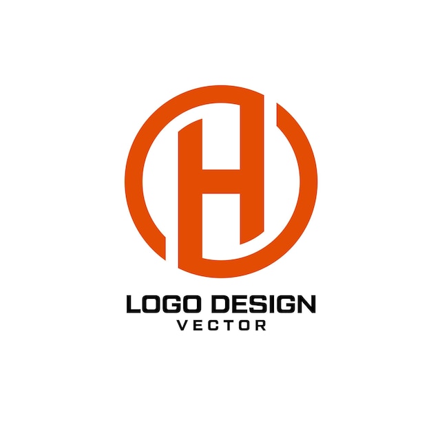 Modèle de logo de lettre ronde H