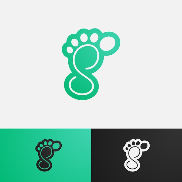 Vecteur modèle de logo lettre s en forme de pied avec dégradé de couleur pour la conception d'entreprise