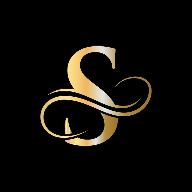 Vecteur modèle de logo de lettre s de luxe. logotype s luxueux pour le signe de la mode, de la beauté et du spa