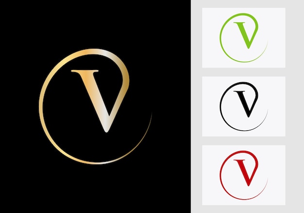 Modèle de logo lettre V. Logotype de luxe V élégant, royal, symbole d'identité spa