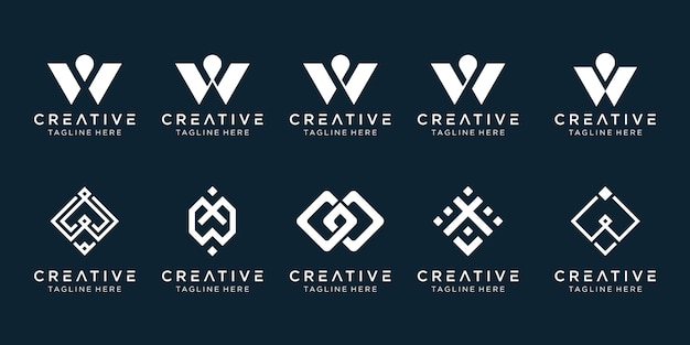 Modèle De Logo Lettre W Abstraite Inspirante.
