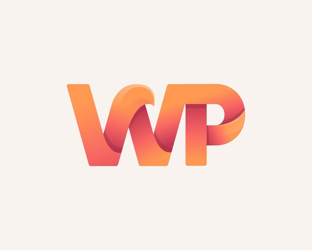 Vecteur le modèle de logo des lettres de wp modern gradient