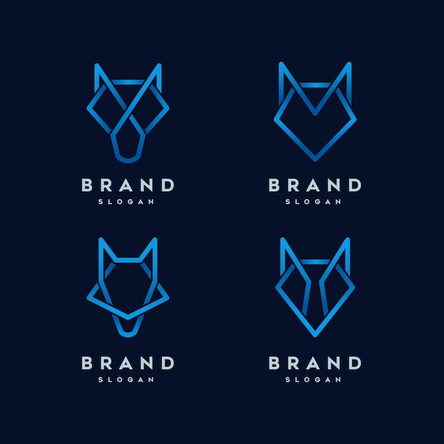 Modèle De Logo Ligne Abstraite Wolf