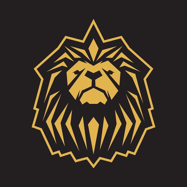 Modèle De Logo Lion D'or