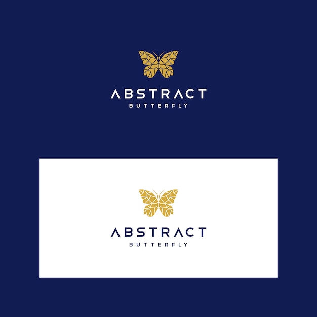 Modèle De Logo Low Poly Avec Papillon Géométrique