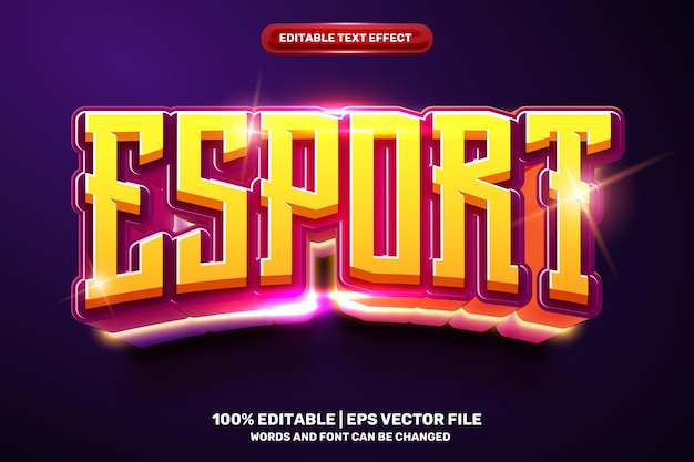 Modèle De Logo De Lueur Esport Style D'effet De Texte Modifiable En 3d