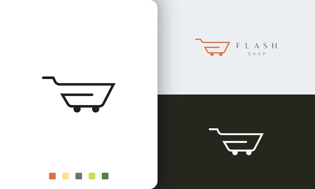 Modèle De Logo De Magasin Ou De Chariot Avec Une Forme Simple