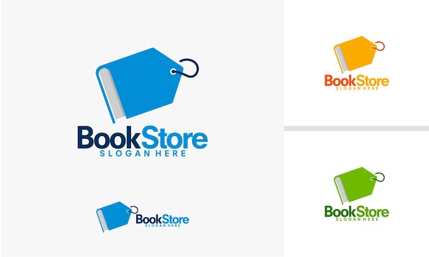 Modèle de logo de magasin de livre, vecteur de conceptions de logo d'apprentissage de vente