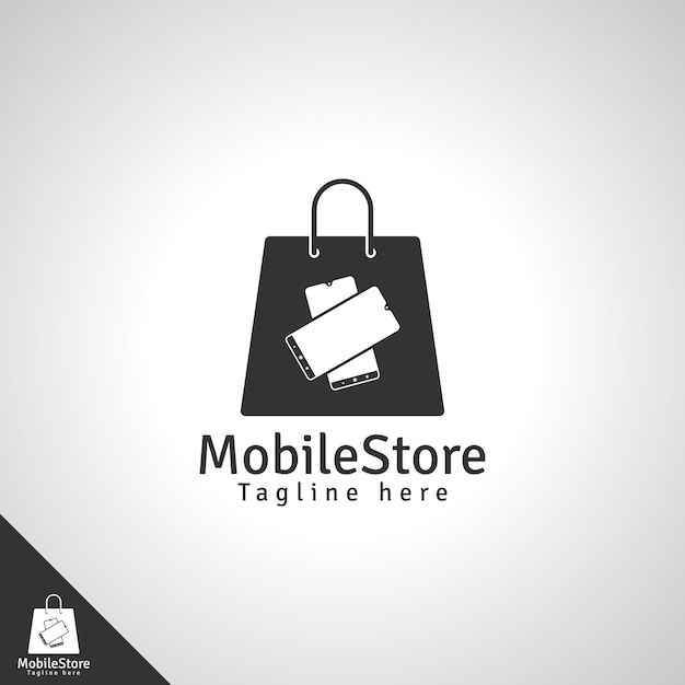Vecteur modèle de logo de magasin mobile ou de magasin mobile