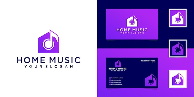 Modèle De Logo De Maison De Musique Et Carte De Visite