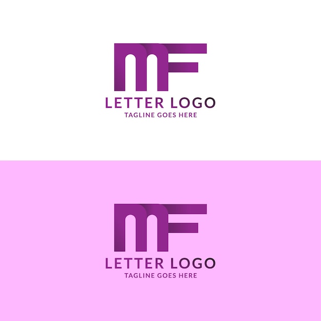 Vecteur modèle de logo de marque de lettre mf dégradé moderne