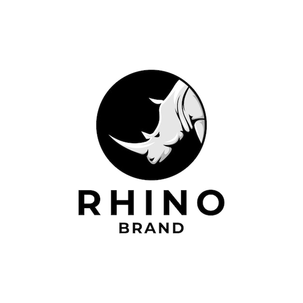 Modèle De Logo De Marque Wild Rhino Circle