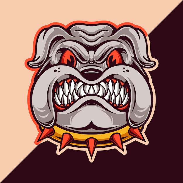 Modèle De Logo De Mascotte D'animal De Bouledogue