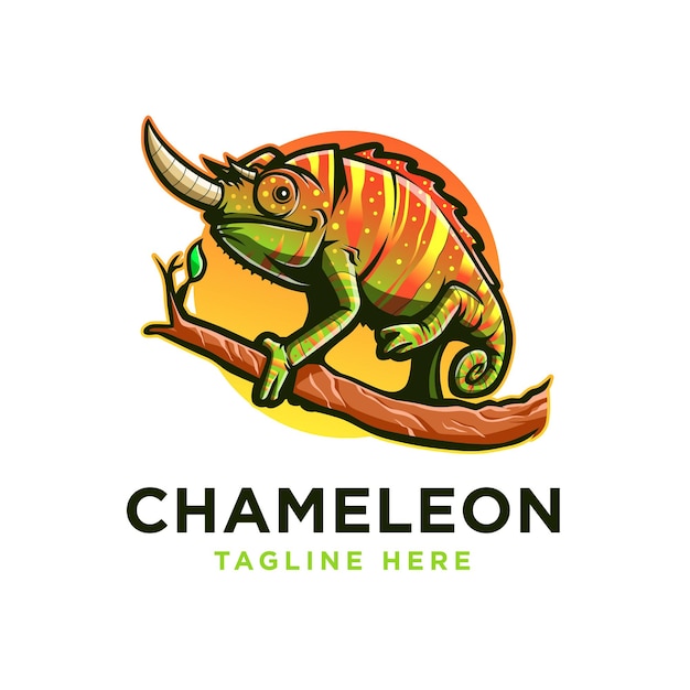 Modèle De Logo Mascotte Caméléon Pour Les Entreprises