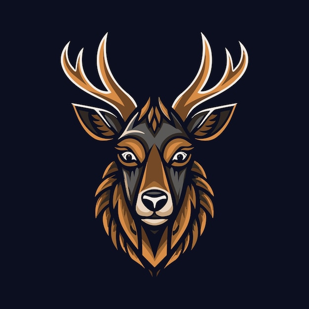 Modèle de logo de mascotte de cerf vectoriel