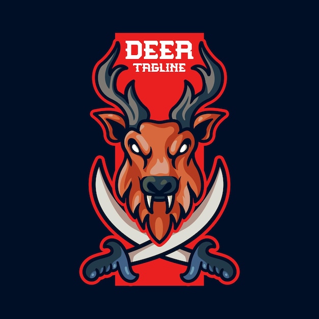Modèle de logo mascotte de cerf