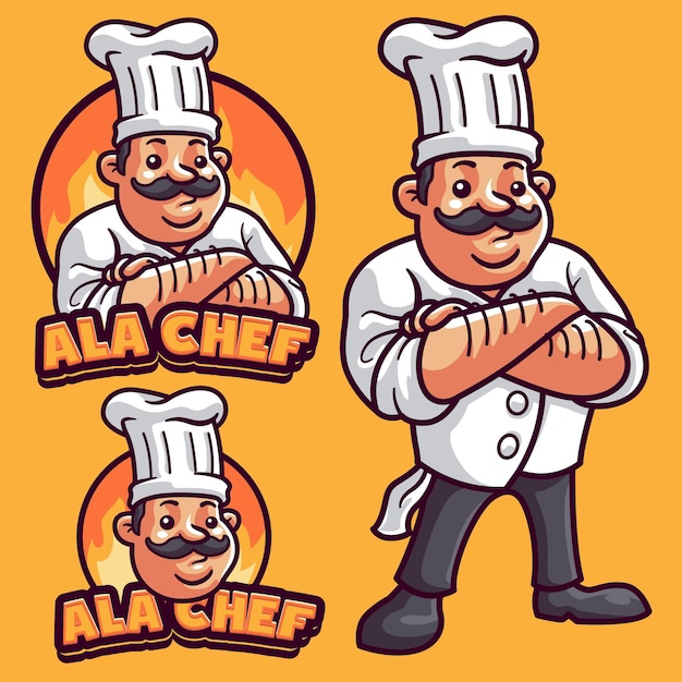 Modèle De Logo De Mascotte De Chef