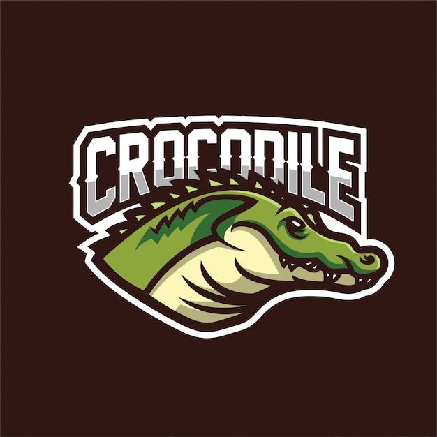 Vecteur modèle de logo de mascotte de crocodile alligator esport gaming