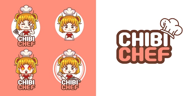 Modèle De Logo Mascotte Fille Chibi Mignon