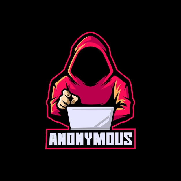 Modèle De Logo De Mascotte De Hacker E-sport